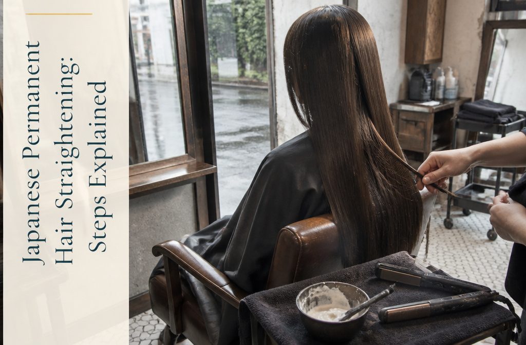 Stylist guiding a flat iron through a section of long hair