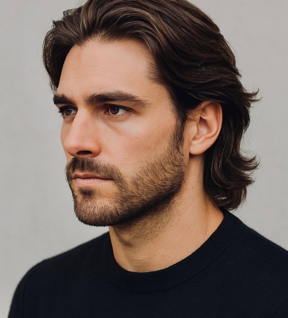 Man with medium-length brown hair swept back and a neat beard.
